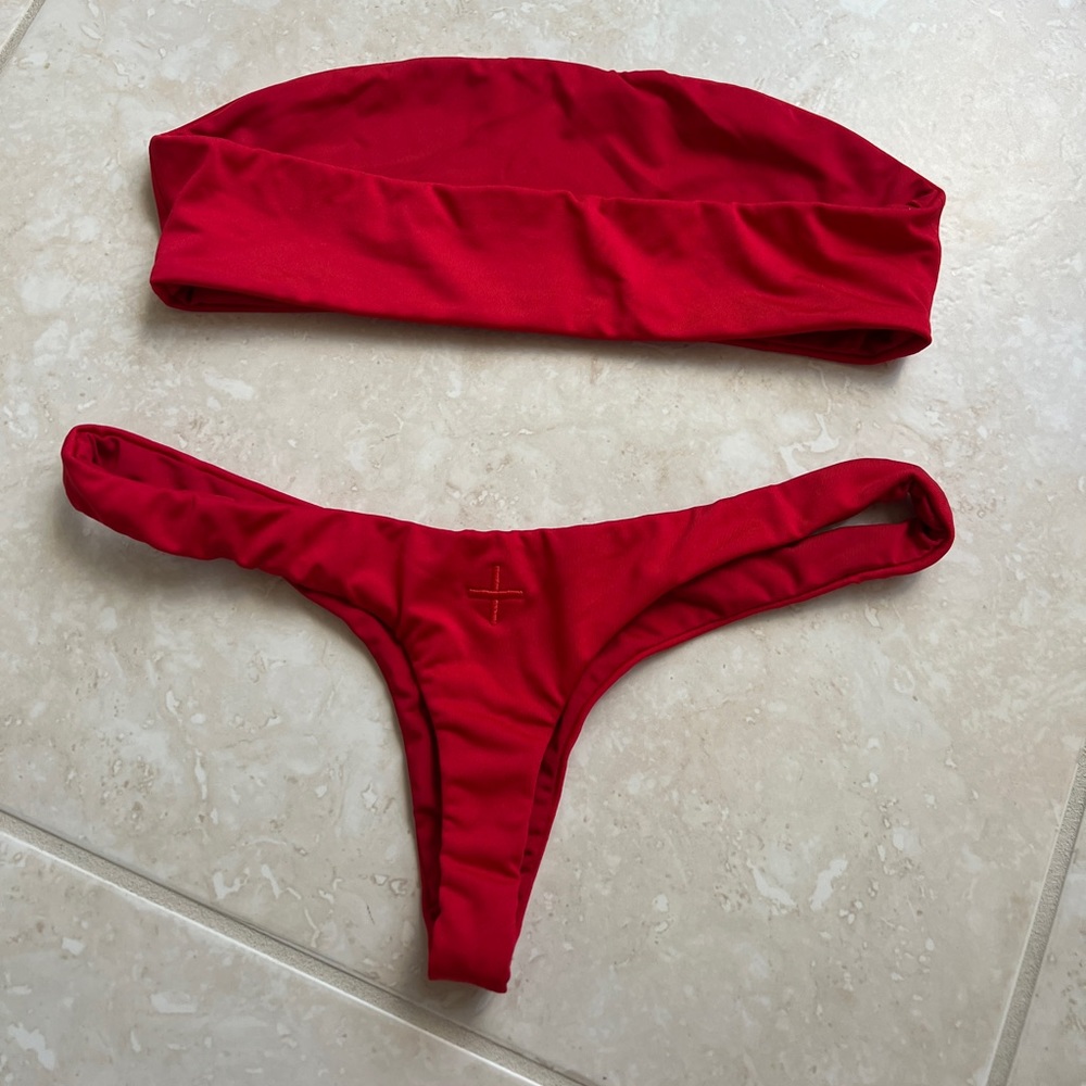 Red Coulbourne Bikini Top Only! - Picture 3 of 5